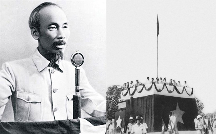 President Ho Chi Minh, on behalf of the Provisional Government of Vietnam, read the Declaration of Independence, giving birth to the Democratic Republic of Vietnam, at Ba Dinh Square in Hanoi on September 2, 1945