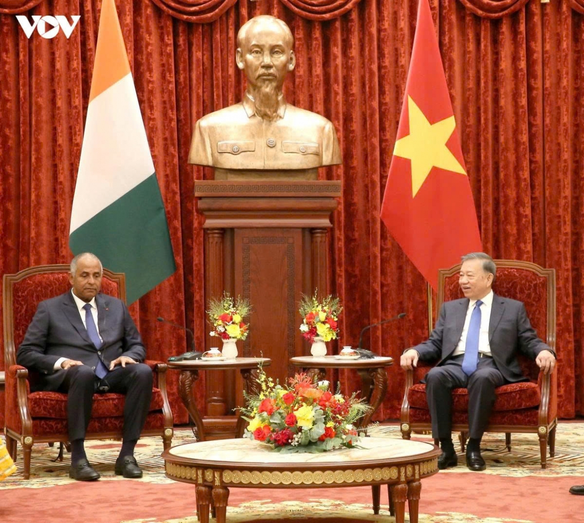 Party General Secretary and State President To Lam receives President of the National Assembly of Côte d'Ivoire Patrick Achi