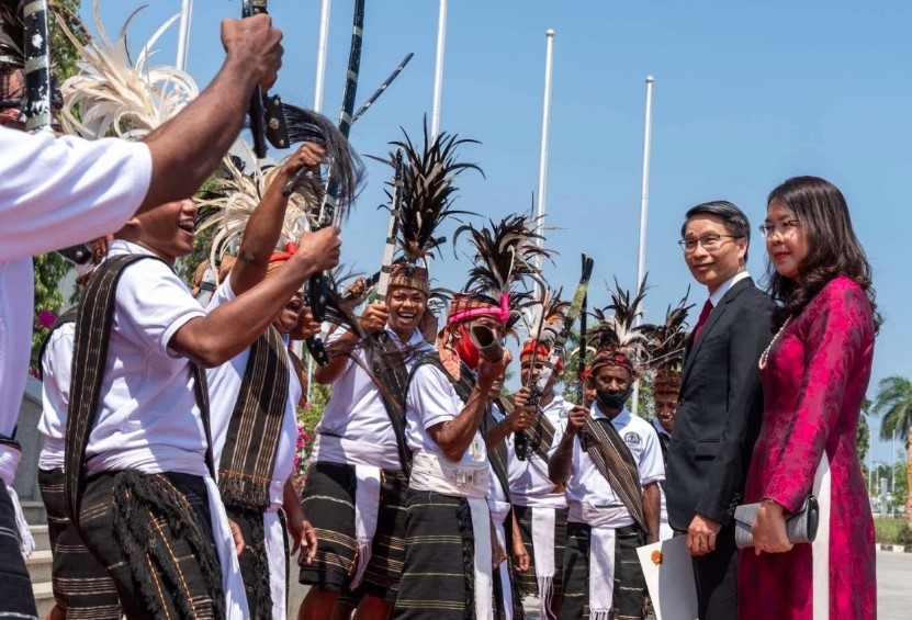 Ambassador Pham Binh Dam officially becomes Vietnam’s first resident Ambassador
to Timor-Leste. (Photo: Vietnamese Embassy in Timor-Leste)