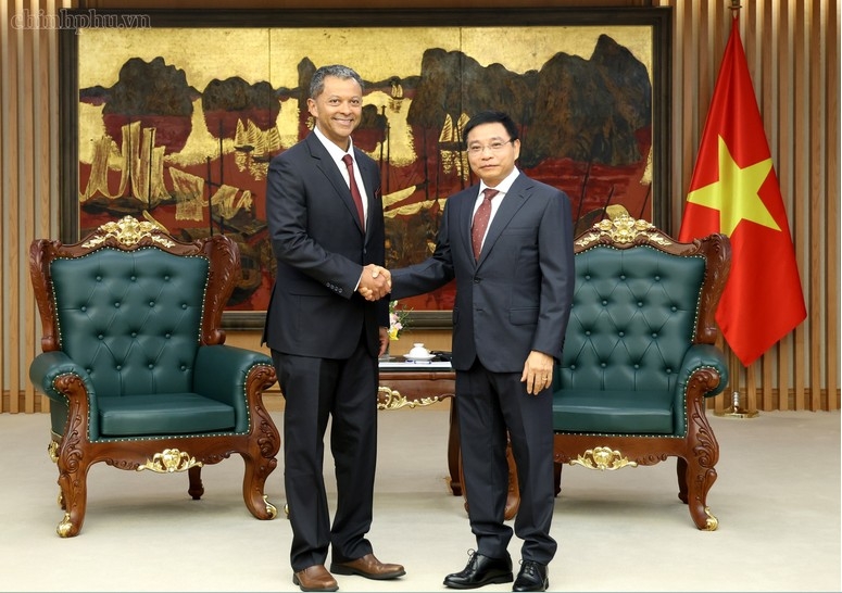 Deputy Prime Minister Nguyen Van Thang receives Linh Austin, Chairman and CEO of R3 Lithium. (Photo: VGP)