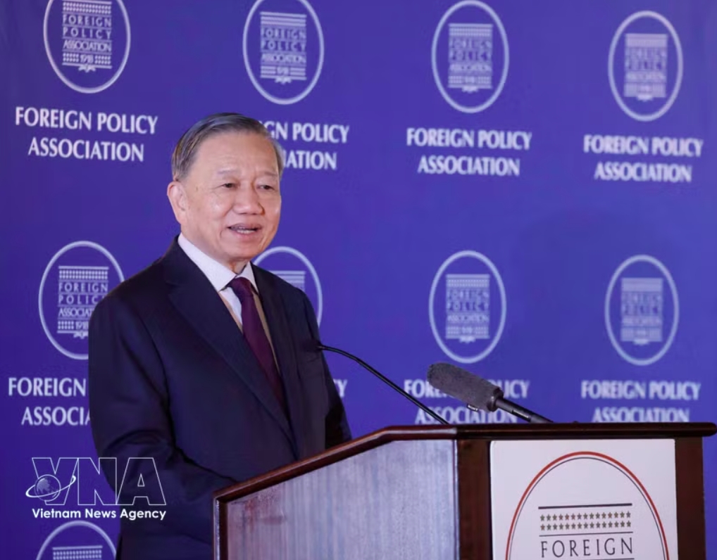 General Secretary of the Communist Party of Vietnam Central Committee and President To Lam speaks at the Foreign Policy Association (FPA) in New York on September 22, 2026. (Photo: VNA)
