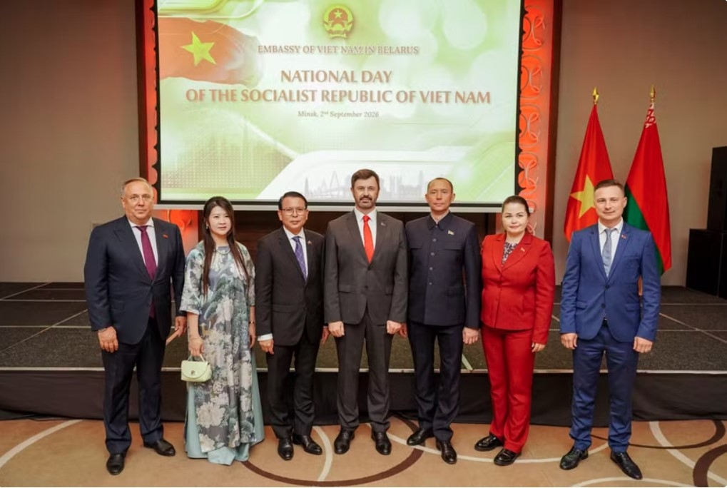Representatives of the Communist Party of Belarus attend the reception in Minsk on September 2 to mark the 81st anniversary of the August Revolution and National Day (September 2, 1945-2026). (Photo: Published by VNA)