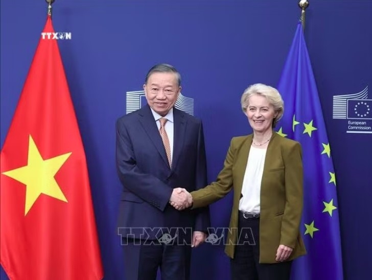 General Secretary of the Communist Party of Vietnam (CPV) Central Committee and President To Lam and European Commission President Ursula von der Leyen. (Photo: VNA)
