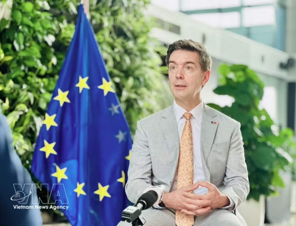 EU Ambassador to Vietnam Julien Guerrier grants an interview to the Vietnam News Agency ahead of the official visit to the European Union (EU) by General Secretary of the Communist Party of Vietnam (CPV) Central Committee and President To Lam (Photo: VNA)