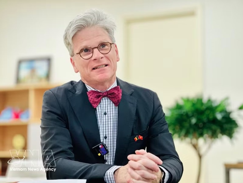 Belgian Ambassador to Vietnam Pieter Leenknegt in an interview with the Vietnam News Agency ahead of the official visit to Belgium by General Secretary of the Communist Party of Vietnam Central Committee and President To Lam (Photo: VNA)