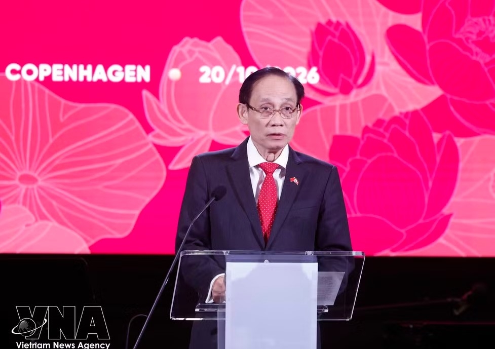 Minister of Foreign Affairs Le Hoai Trung speaks at the event. Photo: VNA