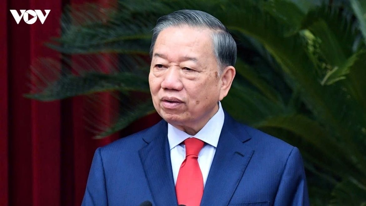 General Secretary of the Communist Party of Vietnam Central Committee and President of Vietnam To Lam speaks at the 4th plenum of the 14th Party Central Committee in Hanoi from October 5-8, 2026