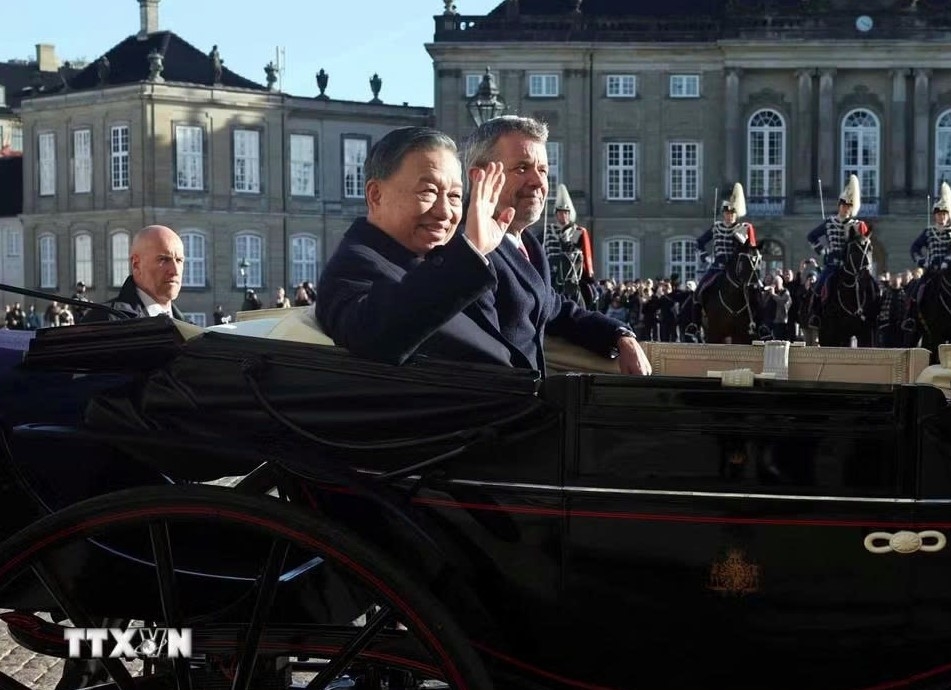 Party and State leader To Lam and King Frederik X of Denmark
